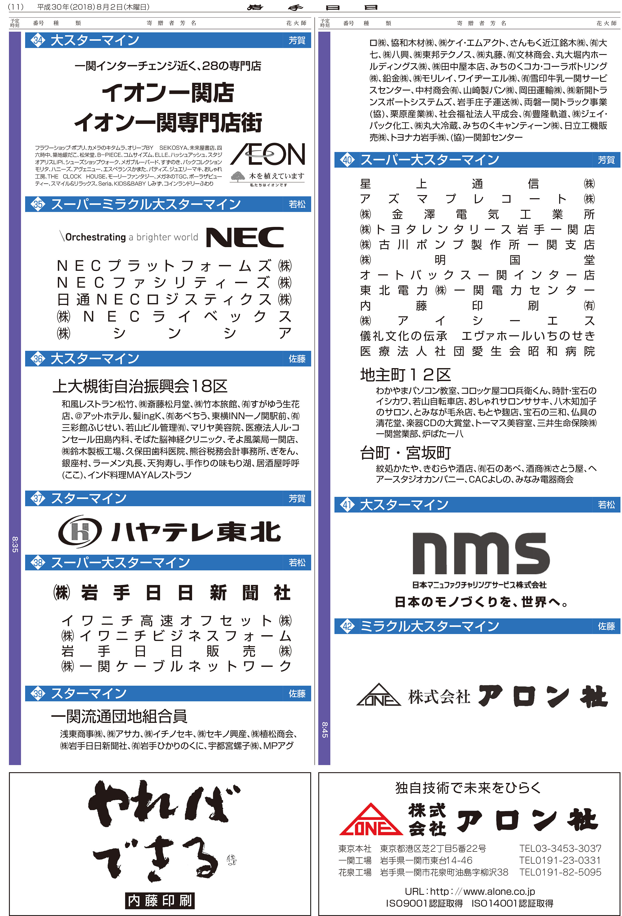 第67回いちのせき夏まつり